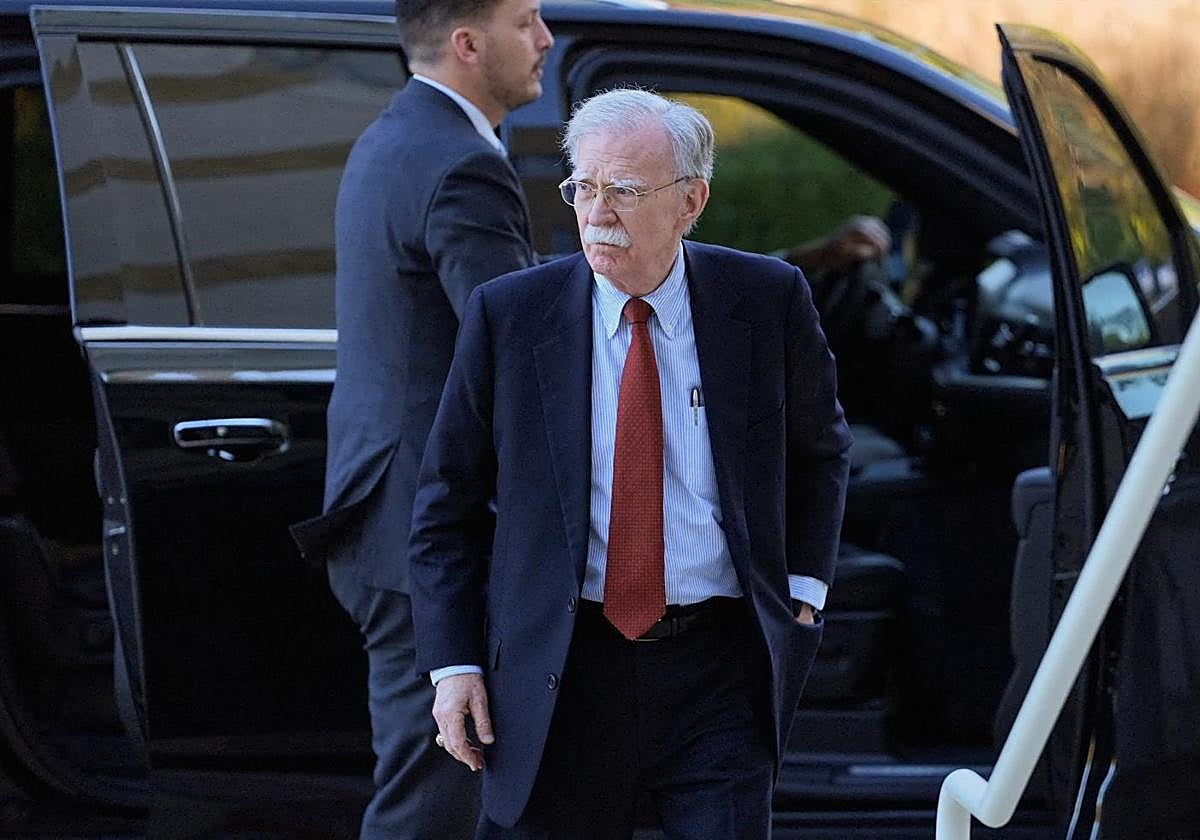 John Bolton, a su llegada este viernes al tribunal de Maryland.