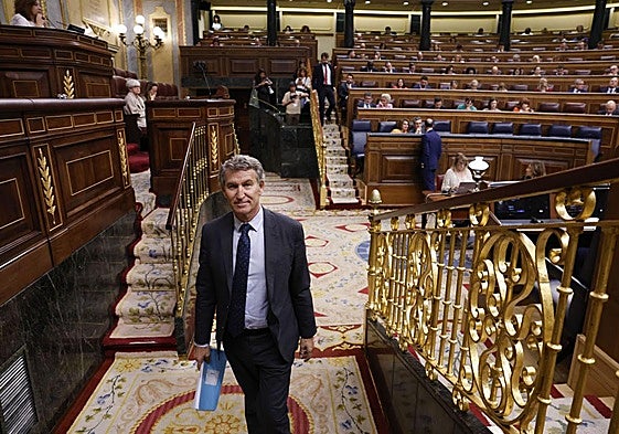 Feijóo, el pasado miércoles, en el Congreso.