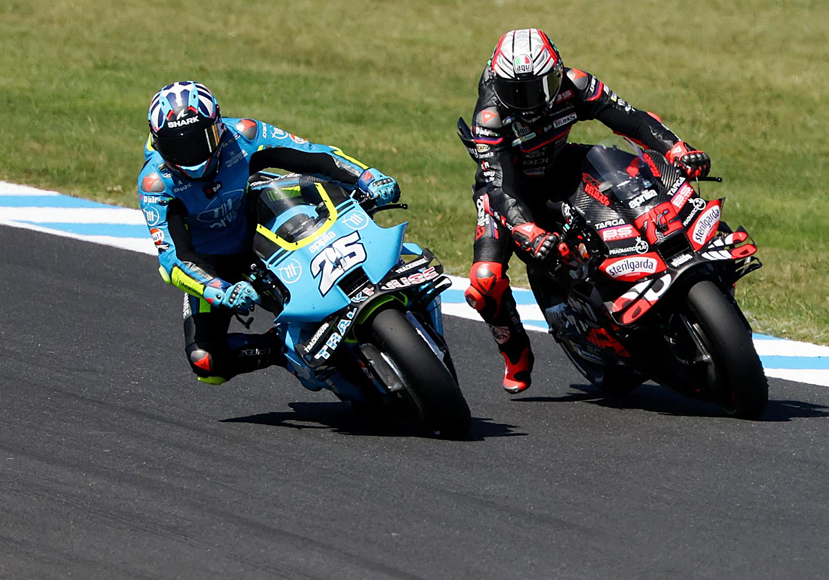 Marco Bezzecchi y Raúl Fernández firman el doblete de Aprilia al sprint