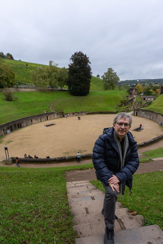 Posteguillo en el anfiteatro Romano de Tréveris