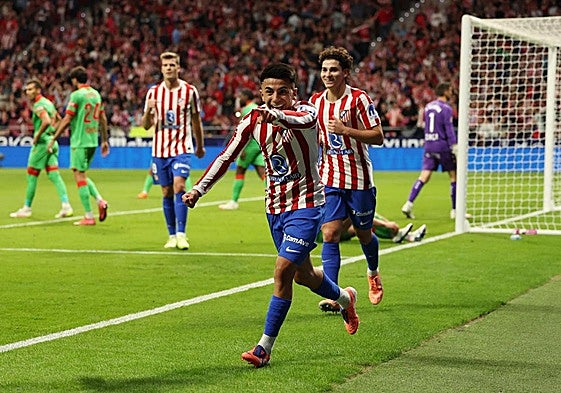 Almada celebra su tanto ante el Osasuna.