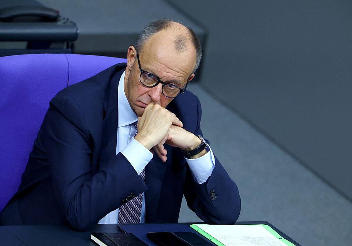 El canciller alemán, Friedrich Merz, durante una sesión en el Bundestag.