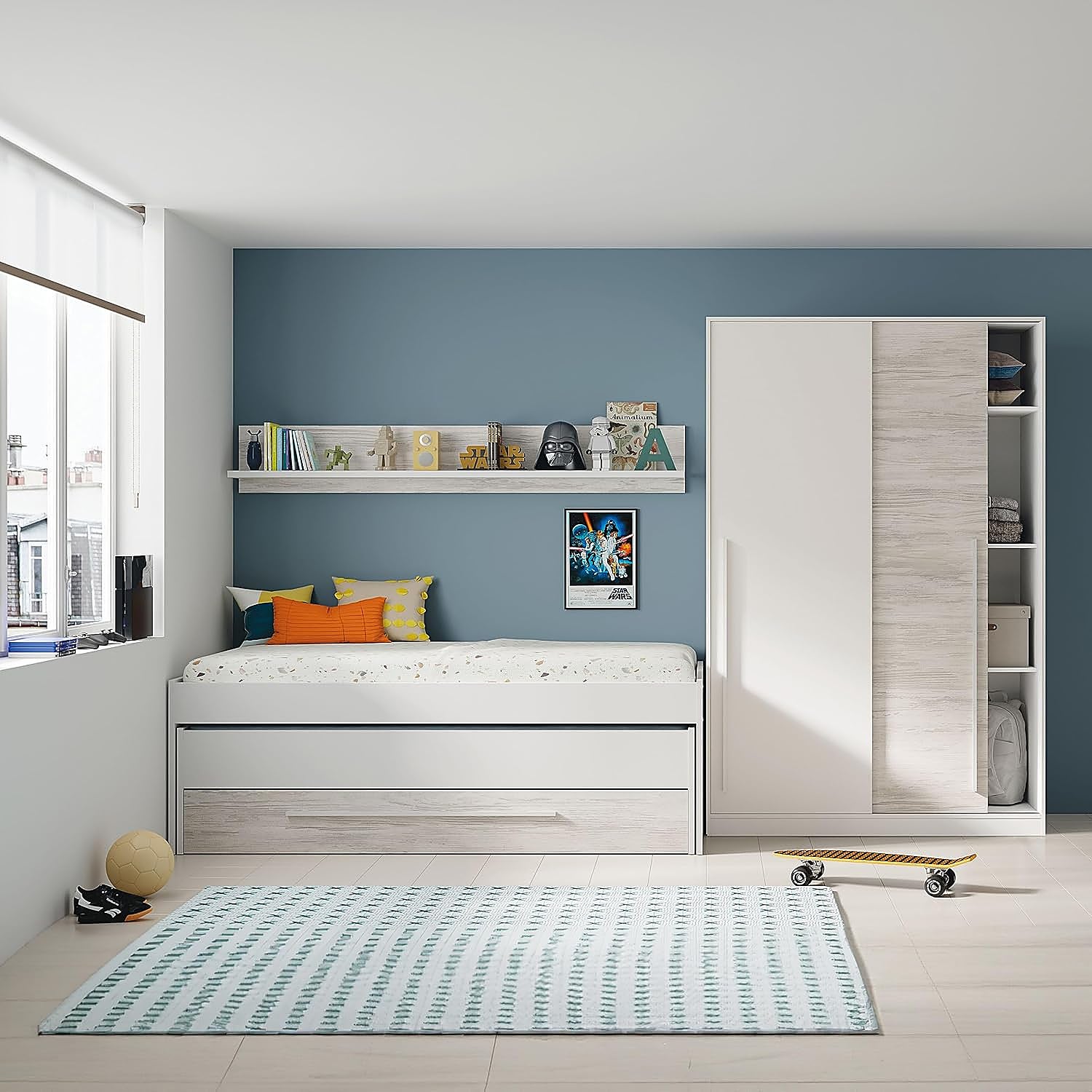 Este armario de 2 puertas correderas es una solución muy práctica para optimizar el espacio en dormitorios