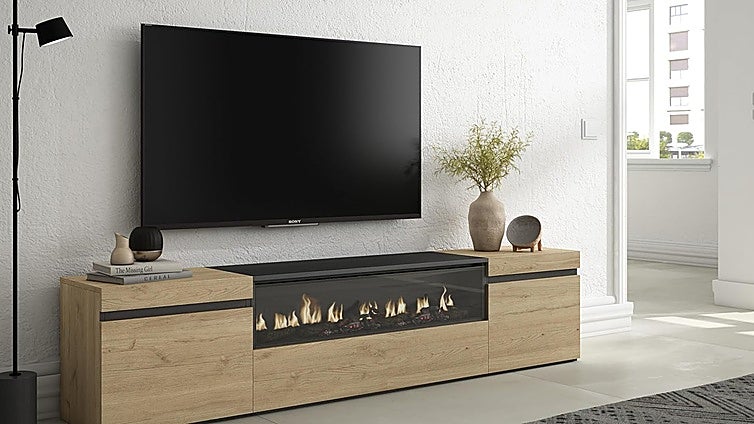 Este mueble de TV con chimenea eléctrica es un sueño hecho realidad