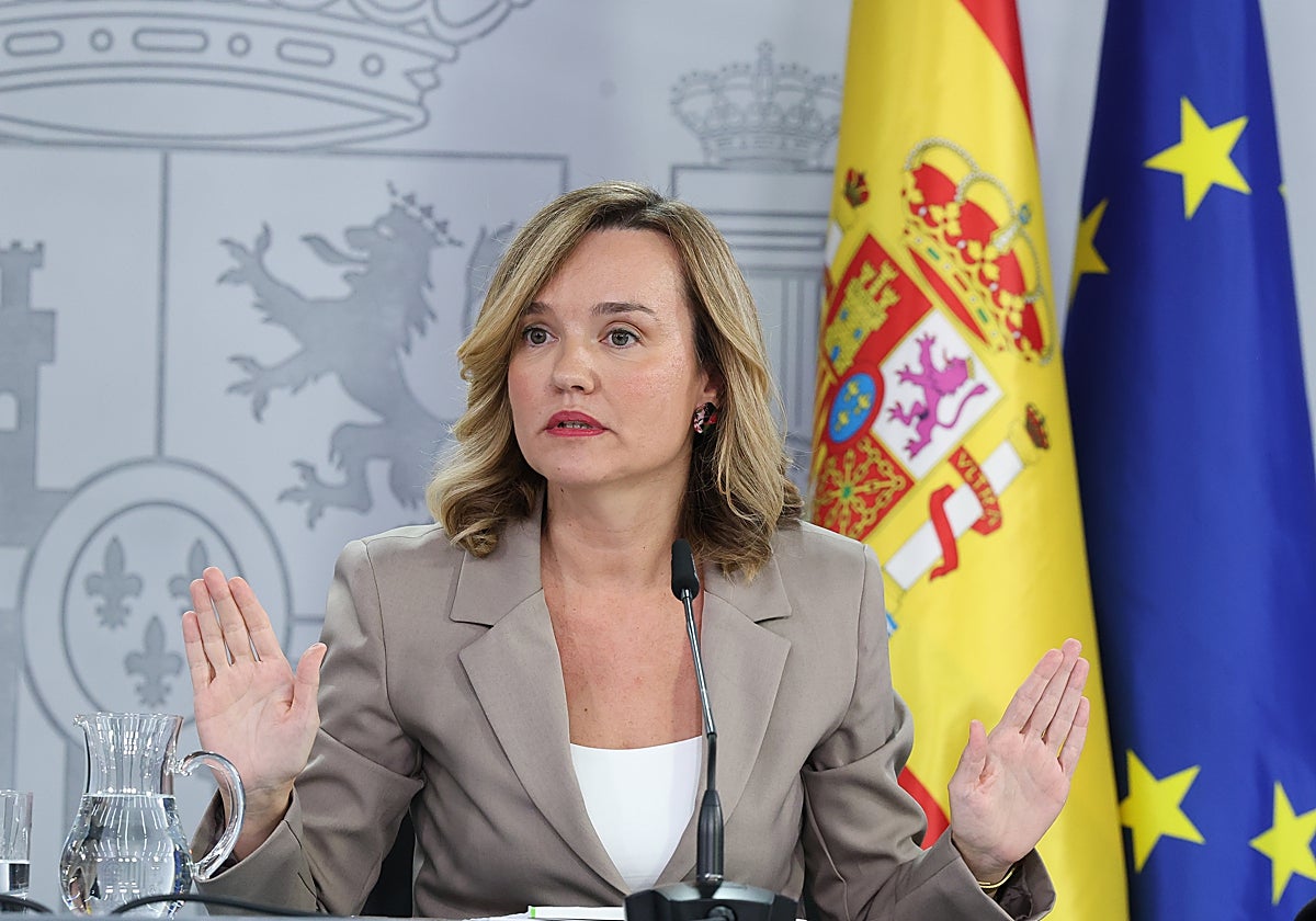 La portavoz del Gobierno, Pilar Alegría, este martes en la Moncloa.