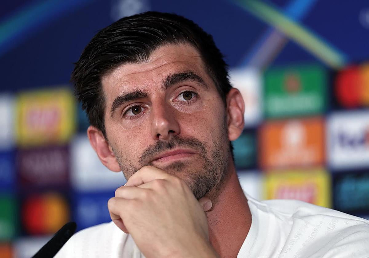 Thibaut Courtois, durante la rueda de prensa.