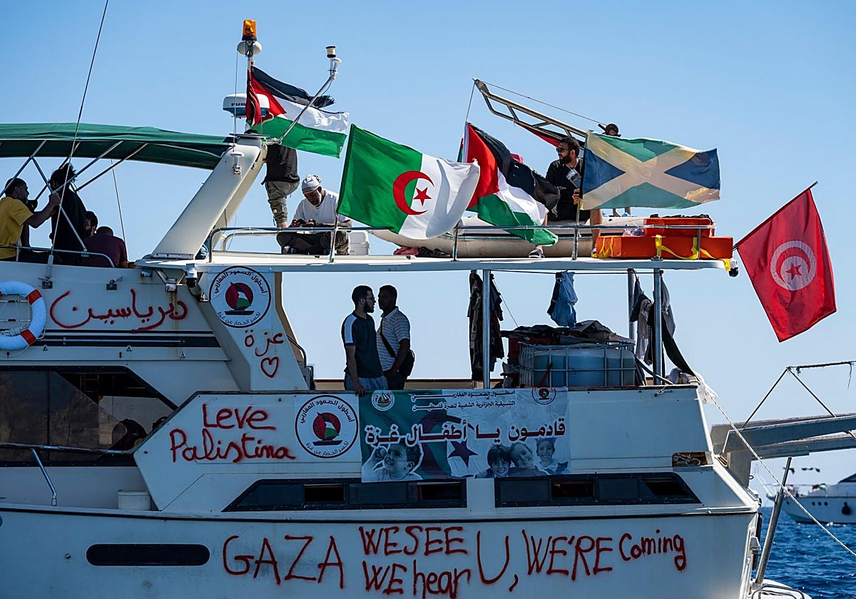 Barco integrante de la Flotilla de Gaza.