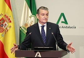 Antonio Sanz, durante la rueda de prensa en la que ayer dio las expliciones por la caída del sistema.