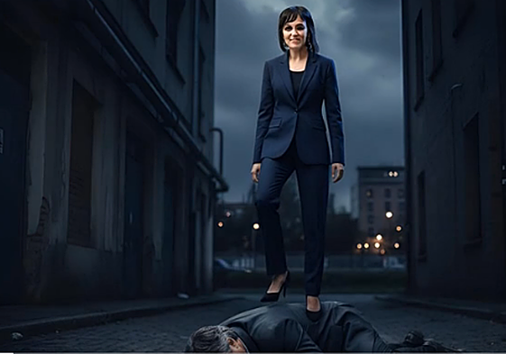 Fotograma del vídeo generado con IA en que Orriols dispara a Puigdemont