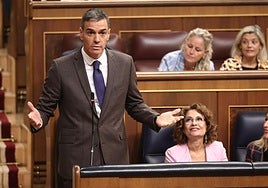 El presidente del Gobierno, Pedro Sánchez, este miércoles en el Congreso.