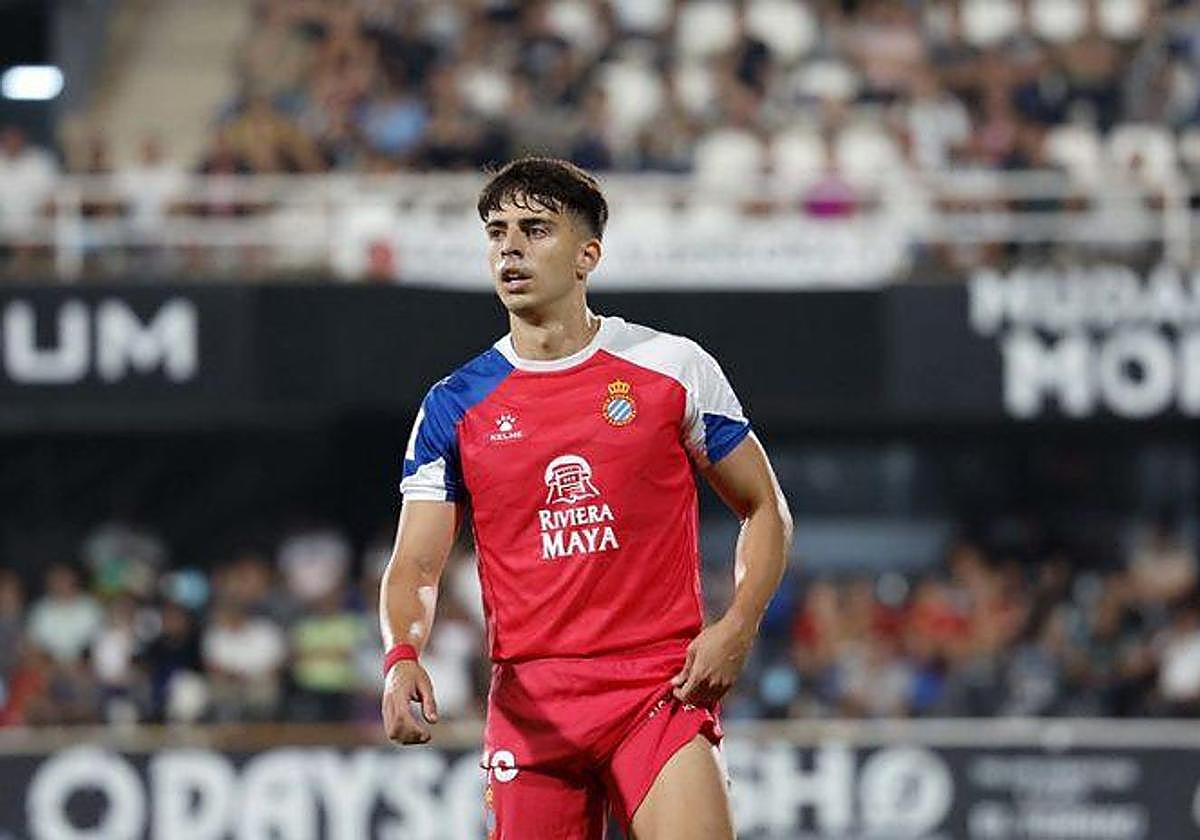 Álvaro Aguado, en un partido con el Espanyol.