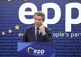 Alberto Núñez Feijóo, este jueves, en Bruselas.