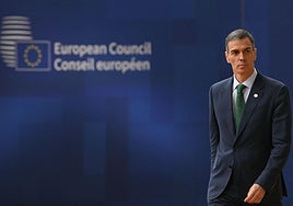 Pdro Sánchez en el Consejo Europeo, en Bruselas.