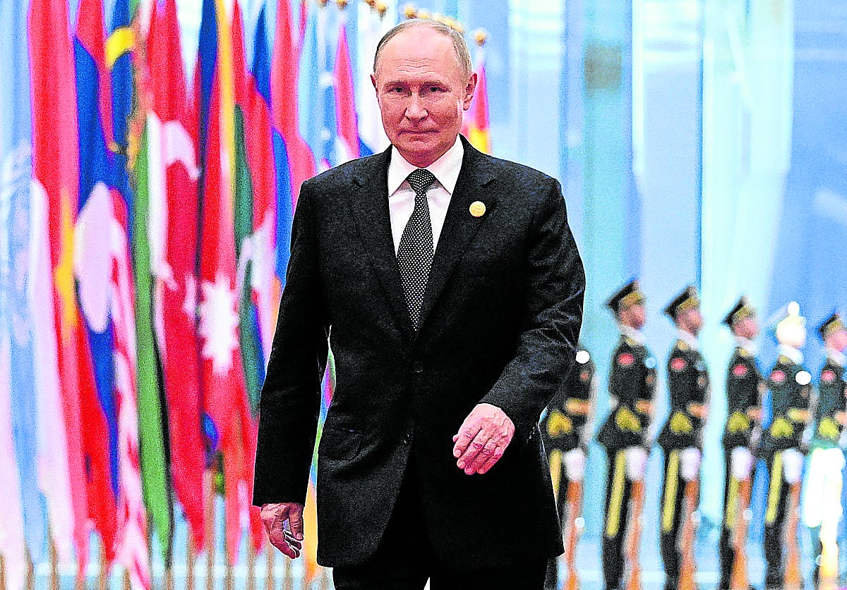 El presidente de Rusia, Vladímir Putin, durante los actos de bienvenida en una reciente visita a China.