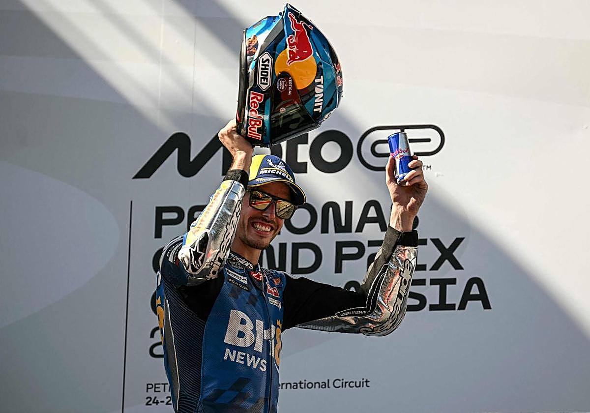 Álex Márquez celebra su victoria en MotoGP.