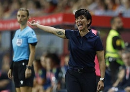 Sonia Bermúdez, durante el duelo ante Suecia en La Rosaleda.