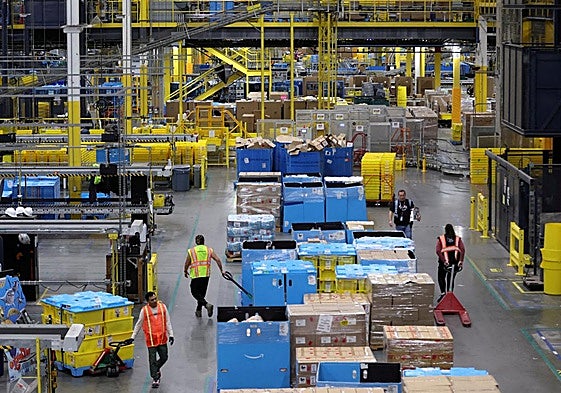 Un almacén de Amazon en la localidad estadounidense de Robbinsville (New Jersey).