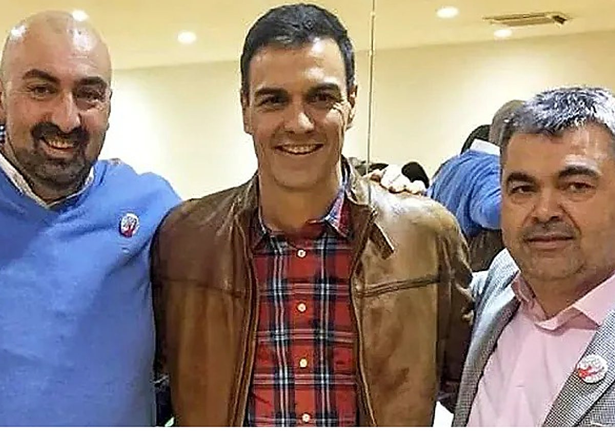 Pedro Sánchez, Koldo García y Santos Cerdán