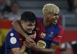 Pedri y Lamine Yamal, en la última final de la Copa del Rey.