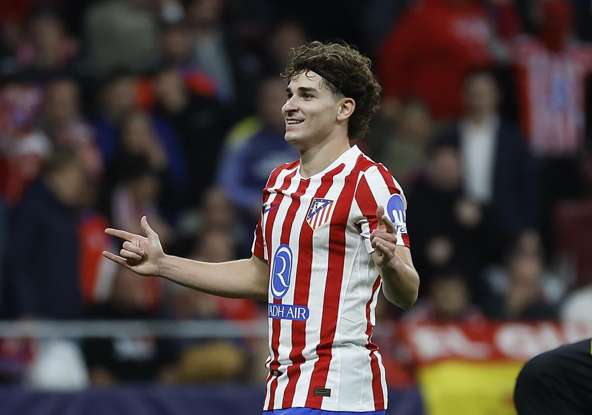 Julián Álvarez celebra su gol al Union Saint-Gilloise.