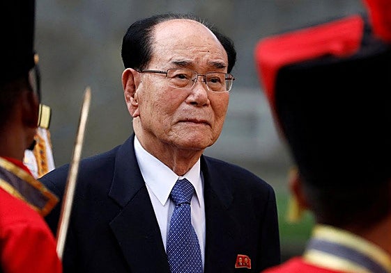 Kim Yong-nam en un acto en Caracas en 2018.