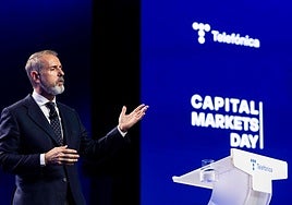 El presidente de Telefónica, Marc Murtra, este martes durante el Capital Markets Day.