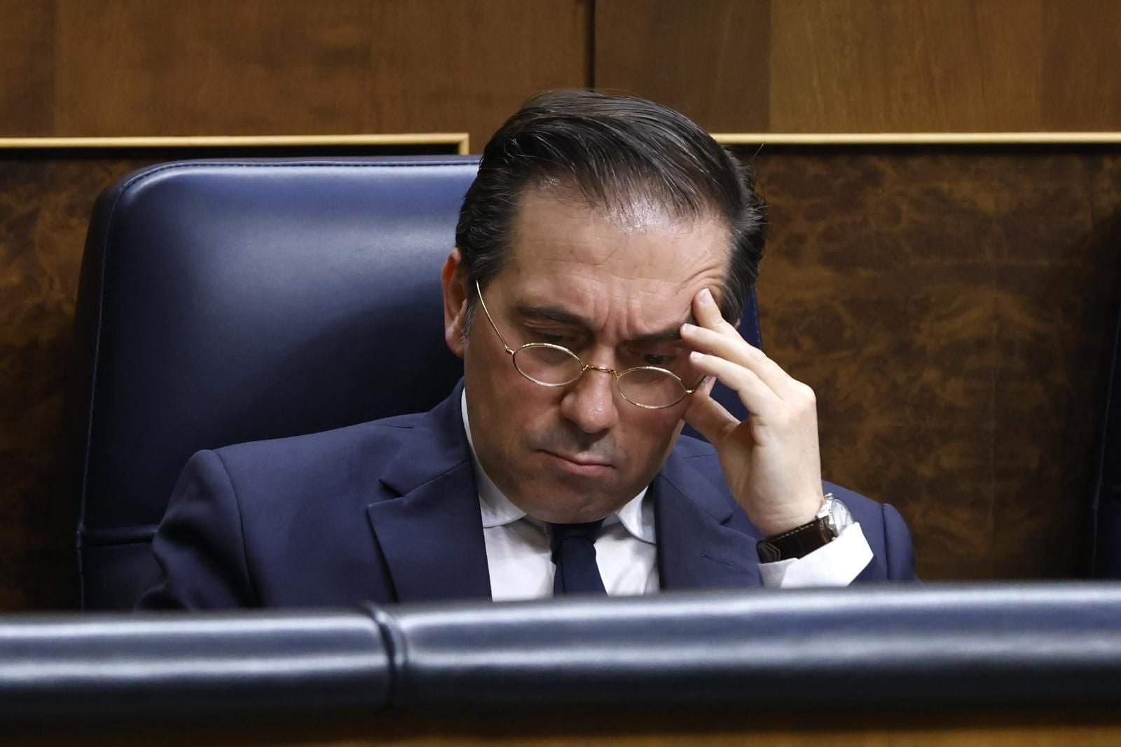El ministro de Asuntos Exteriores, José Manuel Albares, durante un pleno del Congreso.