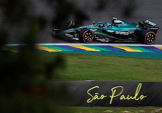 Fernando Alonso, durante la clasificación en Sao Paulo.