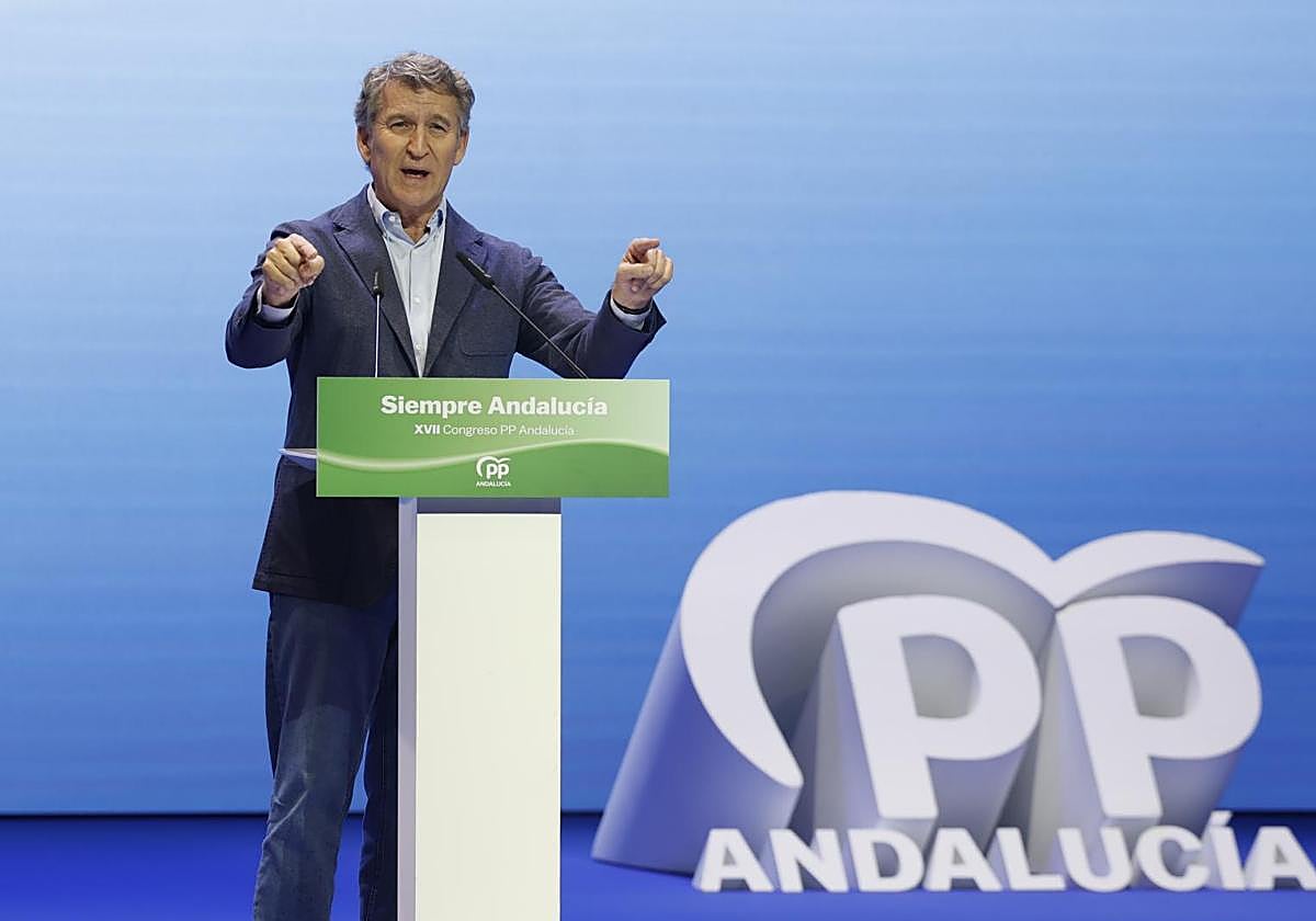 Alberto Núñez Feijóo clausura el Congreso del PP de Andalucía.