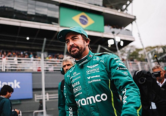 Fernando Alonso, durante el GP de Brasil.