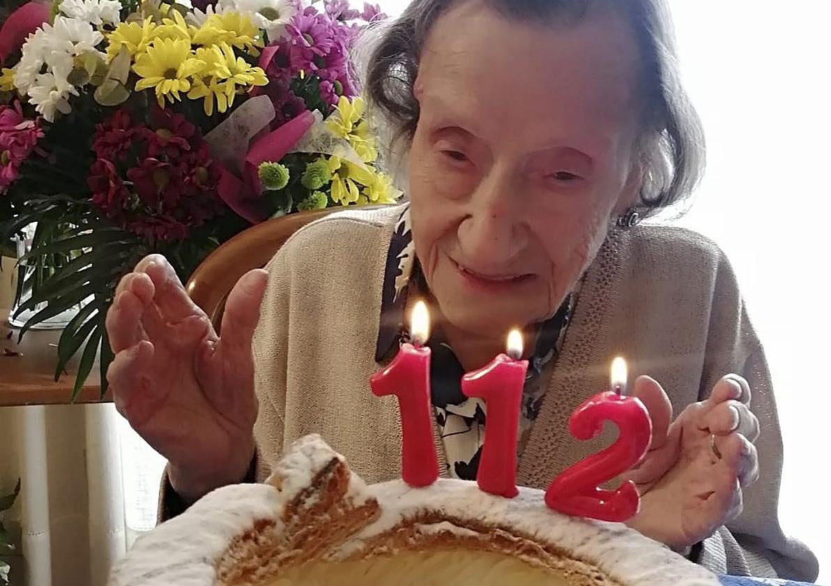 Angelina Torres, el día que cumplió sus 112 años.
