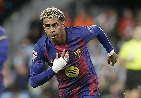 Lamine Yamal, durante el Celta-Barça.