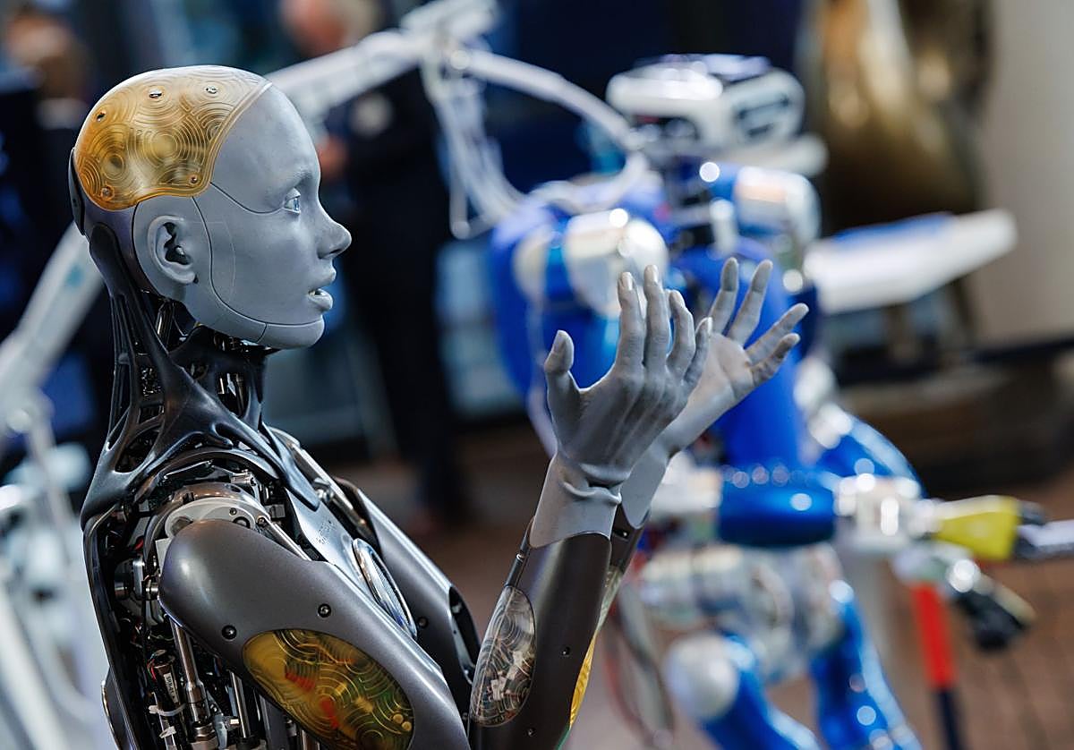 El robot Ameca se exhibe durante la Agenda de Alta Tecnología de Alemania en Berlín.