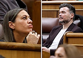 La portavoz de Junts, Míriam Nogueras y el portavoz de ERC Gabriel Rufián.