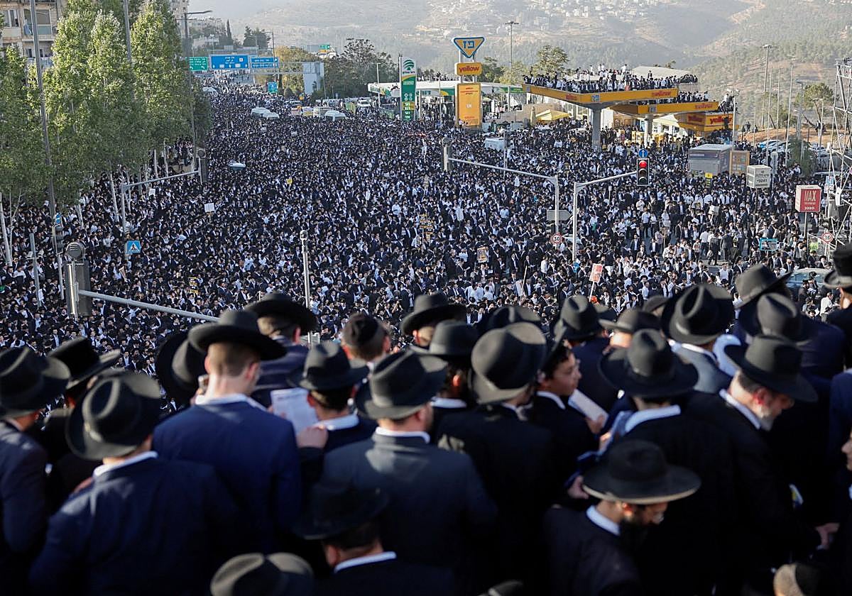 Ultraortodoxos protestan en Jerusalén.