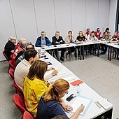 Una de las reuniones del Cecopi los días posteriores a la tragedia.