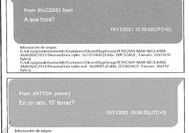 Una de las conversaciones entre Cerdán y Antxon a través de la aplicación Threema incluida en el informe de la UCO.