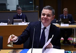 El irlandés Paschal Donohoe presidiendo una de las reuniones del Eurogrupo.