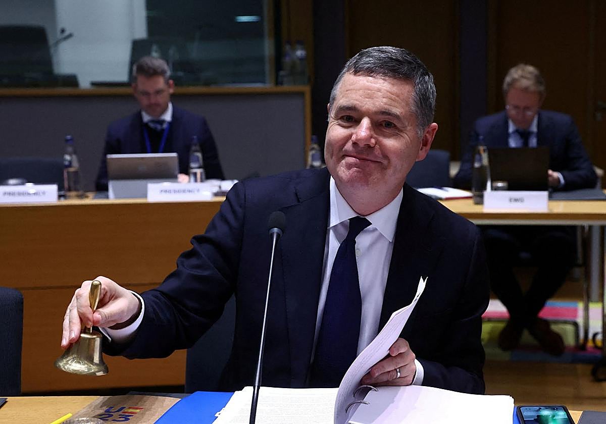 El irlandés Paschal Donohoe presidiendo una de las reuniones del Eurogrupo.
