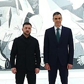 Volódimir Zelenski mantiene un encuentro con Felipe VI en el Palacio de la Zarzuela.