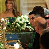 Cristiano Ronaldo en la cena de la Casa Blanca.