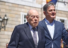 Jordi Pujol y su hijo Oriol, en una imagen de agosto de 2024.