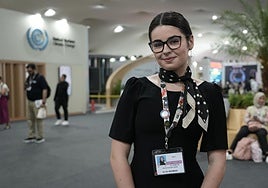 Marina Estrada en uno de los recintos de la COP30, en Brasil.