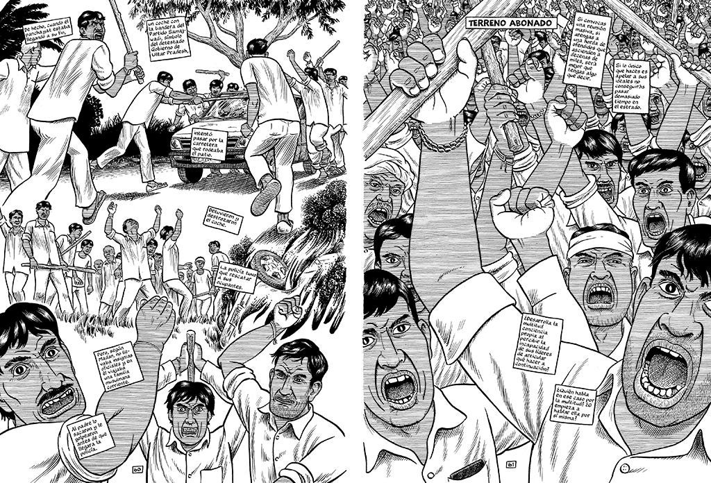 Una página de 'El disturbio eterno' de Joe Sacco