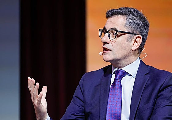 El ministro de Justicia, Félix Bolaños, hoy en el acto Metafuturo en el Ateneo de Madrid