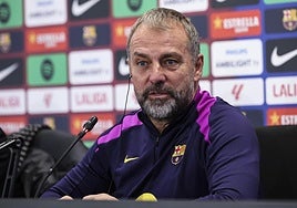 Hansi Flick, durante la rueda de prensa previa al duelo con el Athletic.