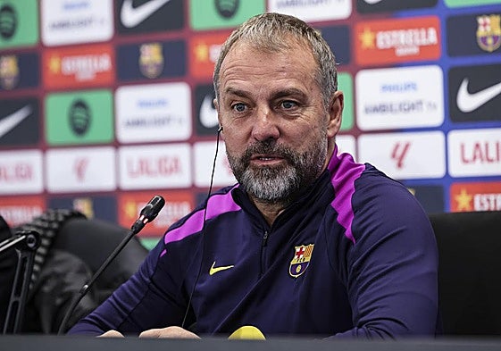 Hansi Flick, durante la rueda de prensa previa al duelo con el Athletic.