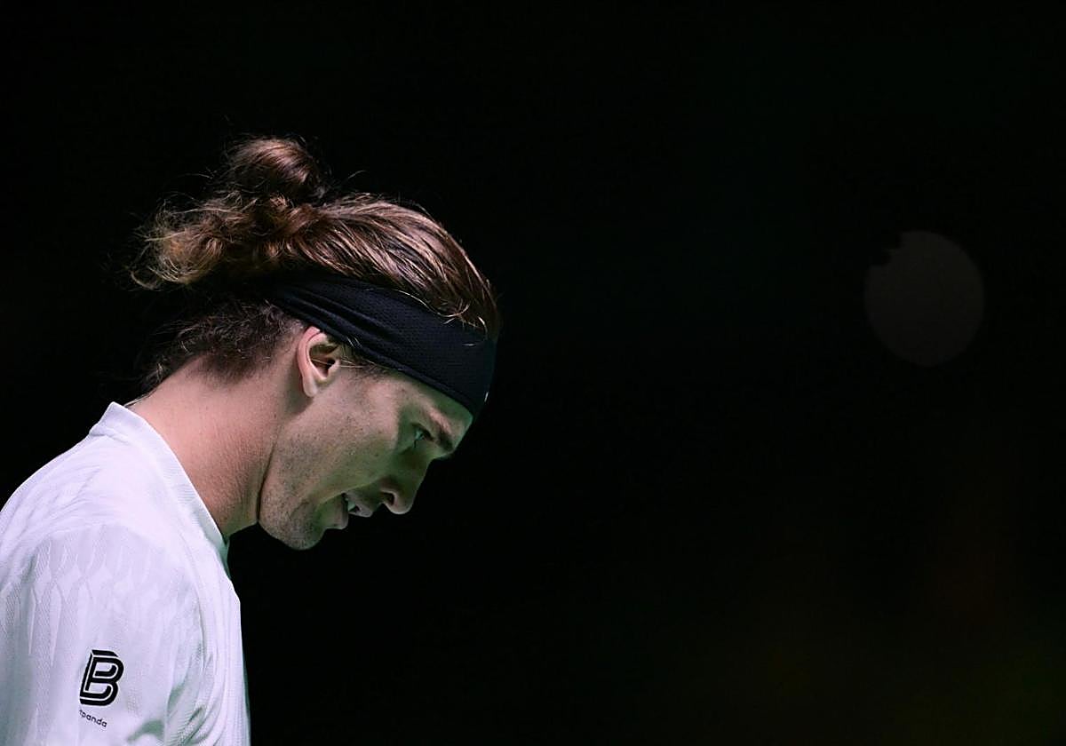 Alexander Zverev, durante el partido de la Copa Davis.