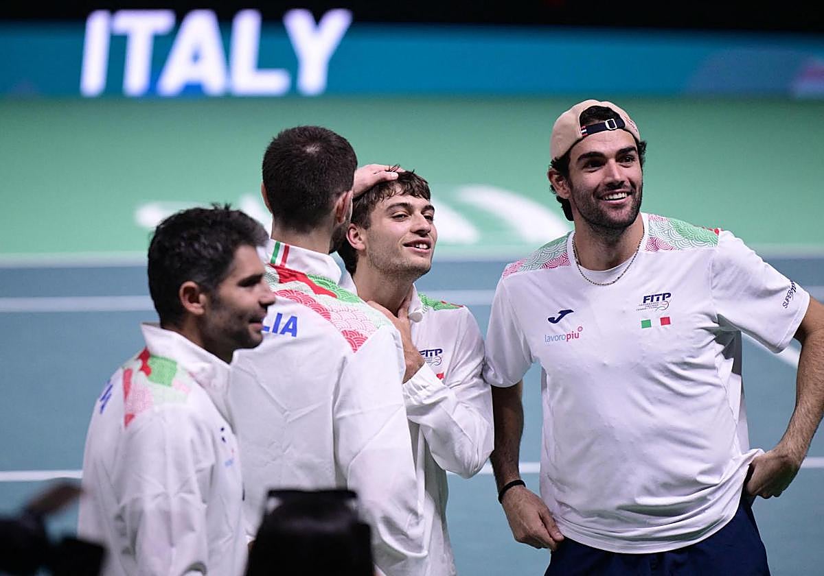 The Italian Davis Cup team.