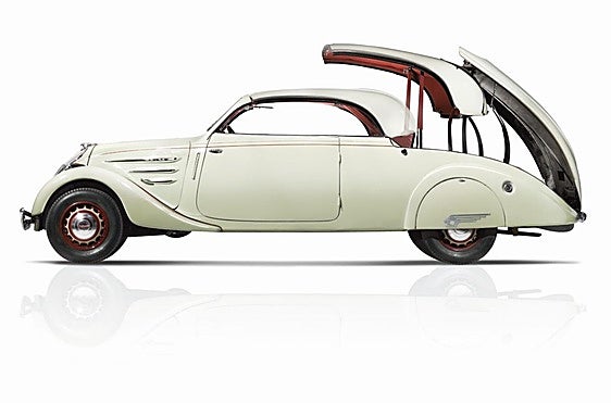 El sistema Eclipse, obra de Paulin, que permitía al Peugeot 402 ser coupé de techo duro y descapotable al tiempo